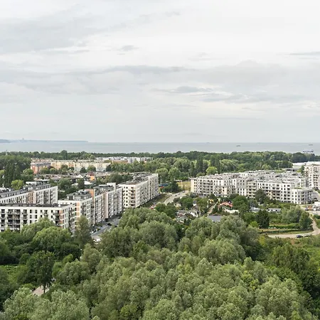 公寓 Panorama Baltica 2 - Nasz Drugi Apartament-our Second Apartment-stylish 13th Floor With Rooftop Terrace Near The Sea And Polsat Arena Stadion Stadium Free Parking Letnica