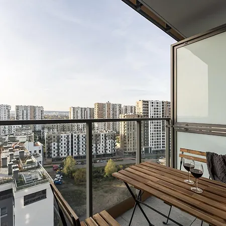公寓 Panorama Baltica 2 - Nasz Drugi Apartament-our Second Apartment-stylish 13th Floor With Rooftop Terrace Near The Sea And Polsat Arena Stadion Stadium Free Parking Letnica